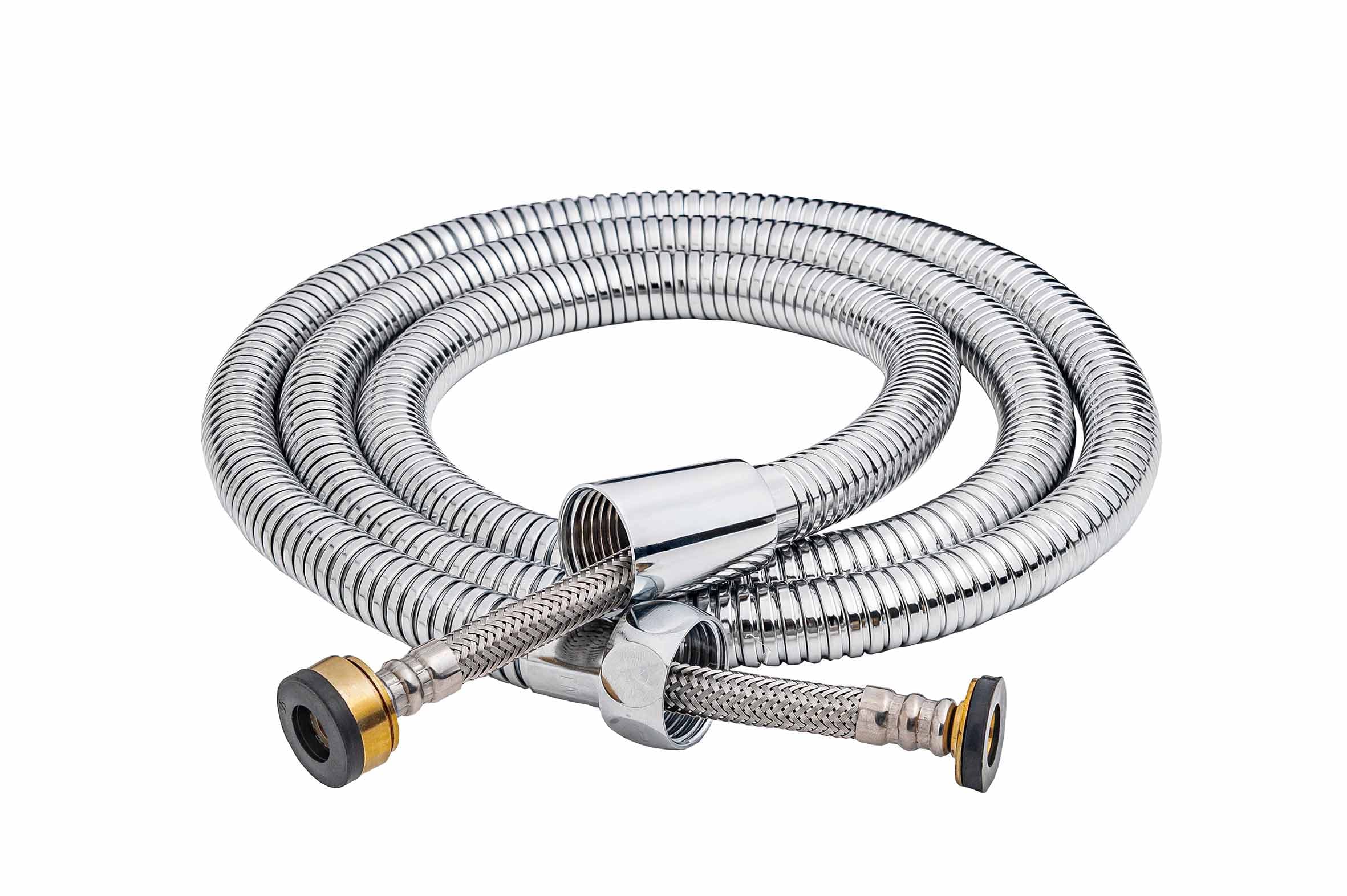 SPİRAL KROMAJLI DÖNER BAŞLIKLI 304 ÇELİK ÖRGÜLÜ 150 CM